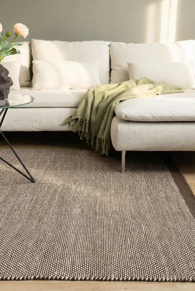 Handvävd Matta Sandhamn Kvadratisk 250x250 cm - Choklad - Textil & mattor - Matta - Modern matta - Ullmatta