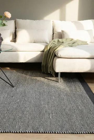 Handvävd Matta Sandhamn Kvadratisk 250x250 cm - indigoblå - Textil & mattor - Matta - Modern matta - Ullmatta