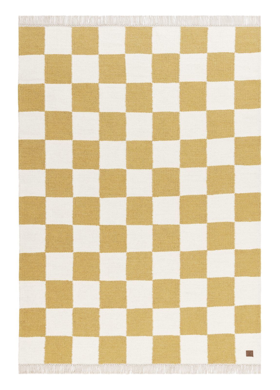 Handvävd Matta Nordic Check 140x200 cm - Lejongul