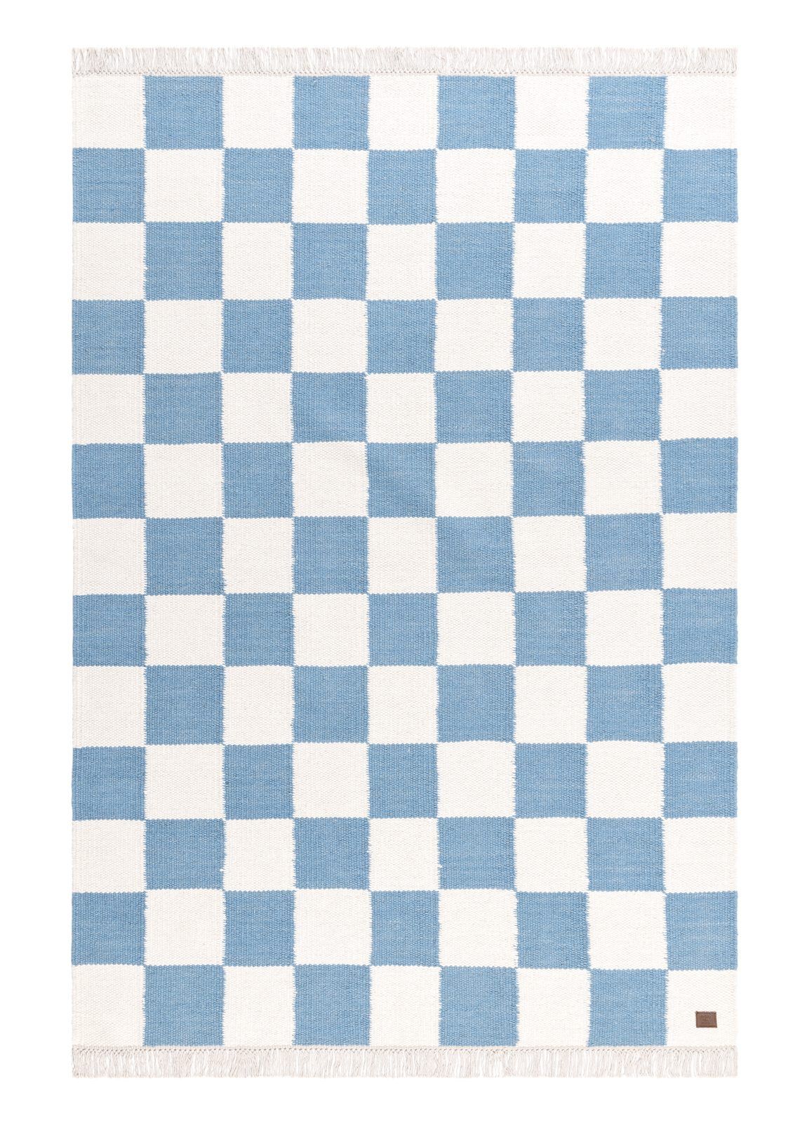 Handvävd Matta Nordic Check 160x230 cm - Duvblå