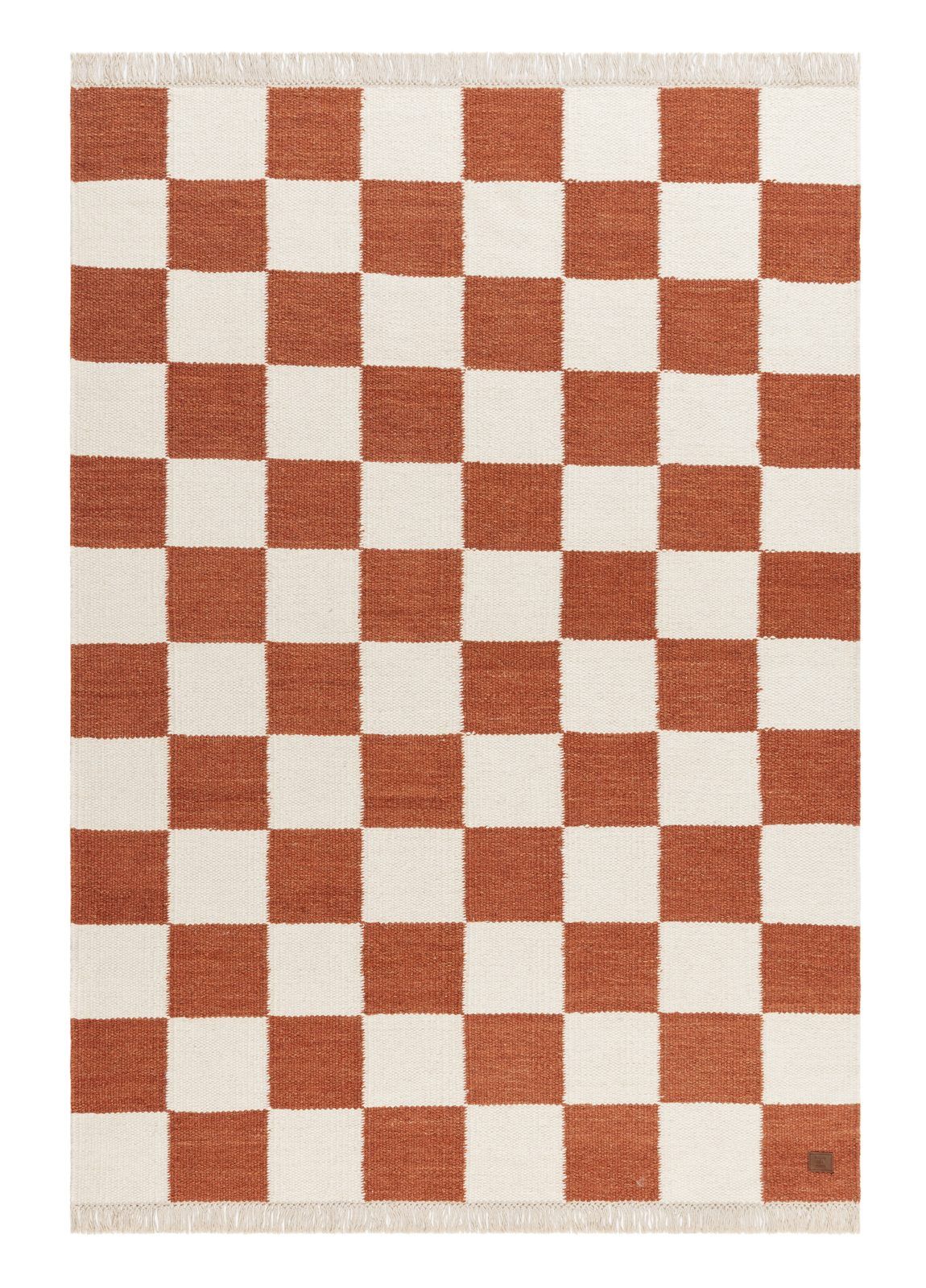 Handvävd Matta Nordic Check 160x230 cm - Terracotta