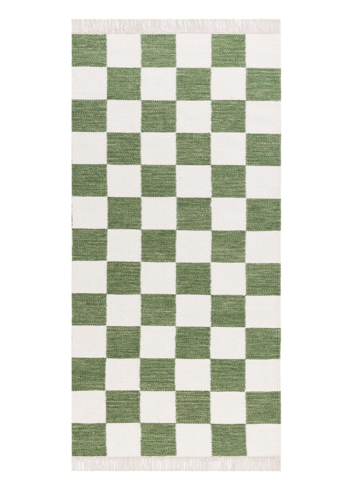 Handvävd Matta Nordic Check 75x200 cm - Smaragdgrön