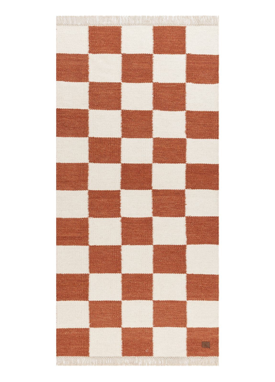 Handvävd Matta Nordic Check 75x200 cm - Terracotta