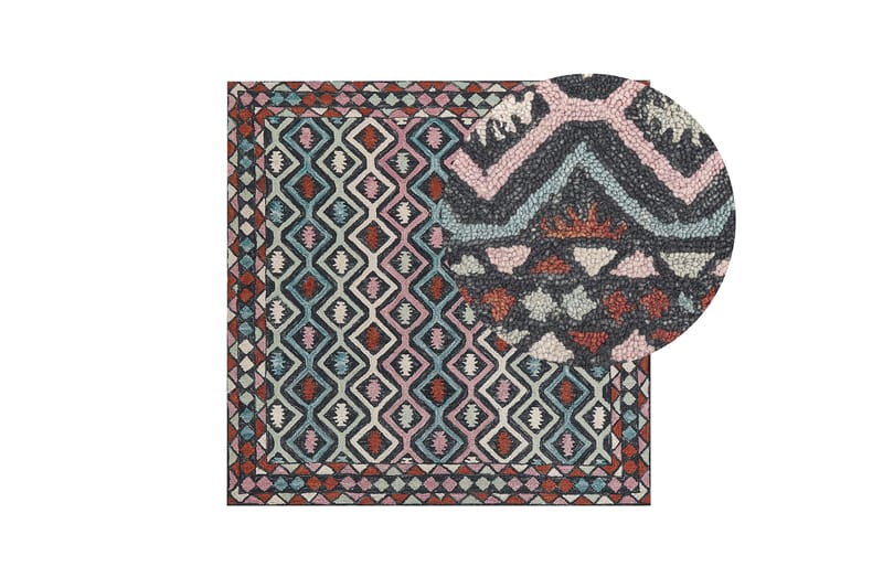 Haymana Ullmatta 200x200 cm Kvadratisk - Blå - Textil & mattor - Matta - Modern matta - Ullmatta