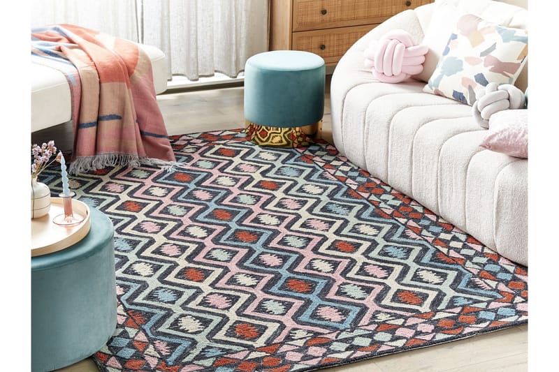 Haymana Ullmatta 200x200 cm Kvadratisk - Blå - Textil & mattor - Matta - Modern matta - Ullmatta