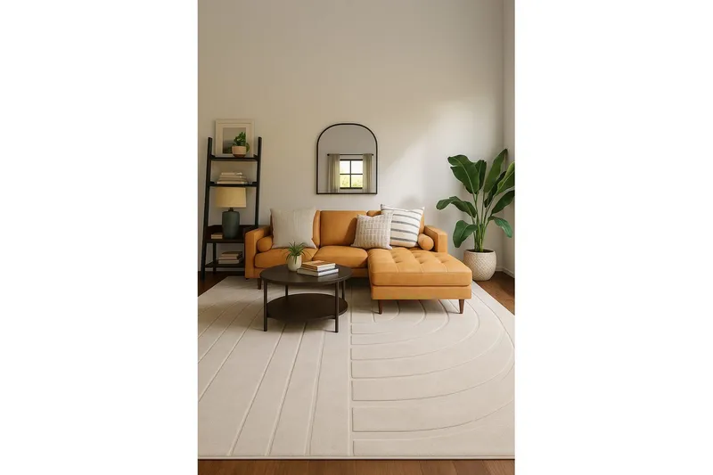 Heaven Trend Maskinvävd matta 160x230 cm - Beige - Textil & mattor - Matta - Modern matta - Friezematta