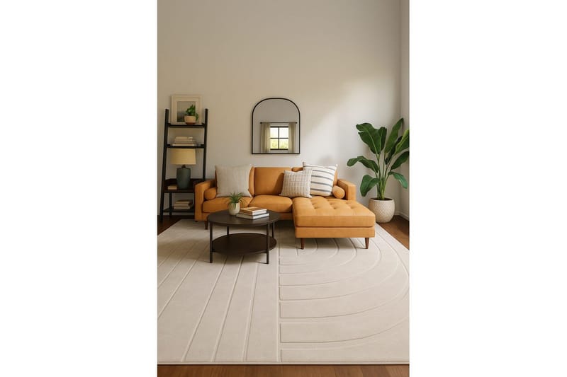 Heaven Trend Maskinvävd matta 200x290 cm - Beige - Textil & mattor - Matta - Modern matta - Friezematta