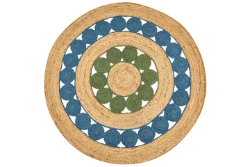 Hovit Jutematta 140 cm Rund - Blå - Textil & mattor - Matta - Modern matta - Jutematta & hampamatta