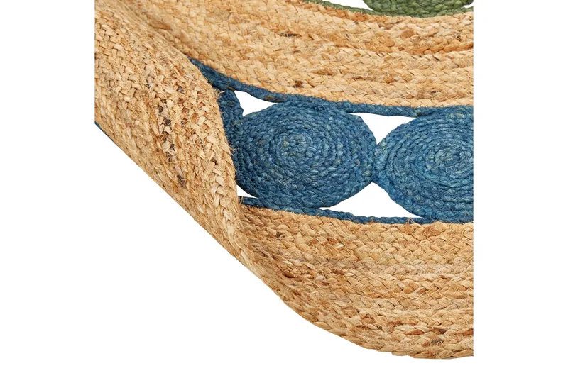 Hovit Jutematta 140 cm Rund - Blå - Textil & mattor - Matta - Modern matta - Jutematta & hampamatta
