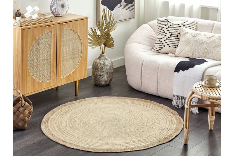 Jutematta Menemen 120 cm Rund - Beige - Textil & mattor - Matta - Modern matta - Jutematta & hampamatta