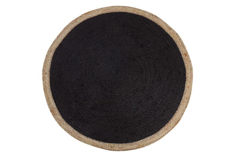 Jutematta Menemen 120 cm Rund - Svart - Textil & mattor - Matta - Modern matta - Jutematta & hampamatta