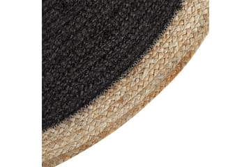 Jutematta Menemen 120 cm Rund - Svart - Textil & mattor - Matta - Modern matta - Jutematta & hampamatta