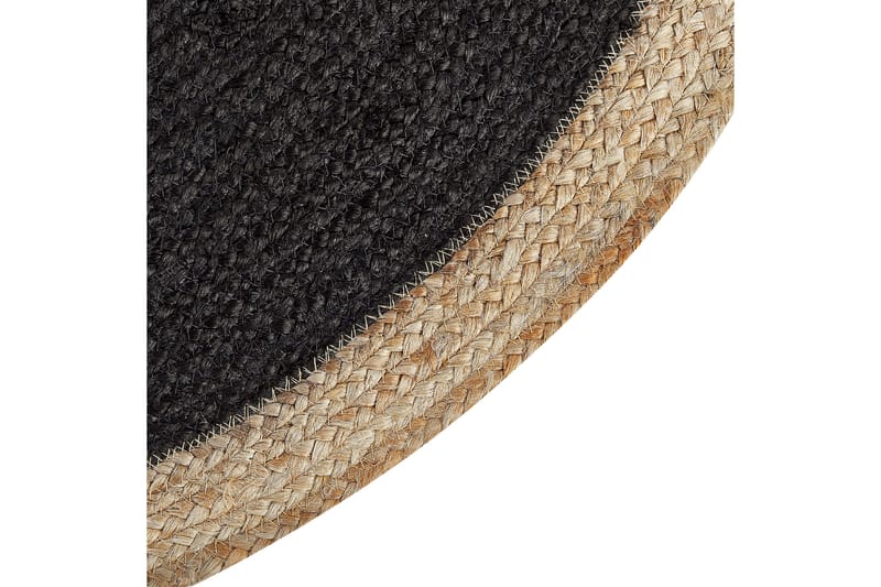 Jutematta Menemen 120 cm Rund - Svart - Textil & mattor - Matta - Modern matta - Jutematta & hampamatta