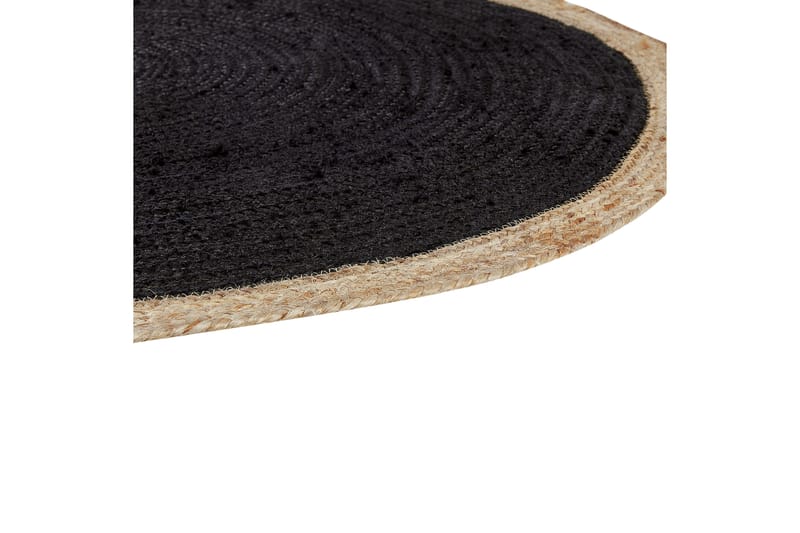 Jutematta Menemen 120 cm Rund - Svart - Textil & mattor - Matta - Modern matta - Jutematta & hampamatta