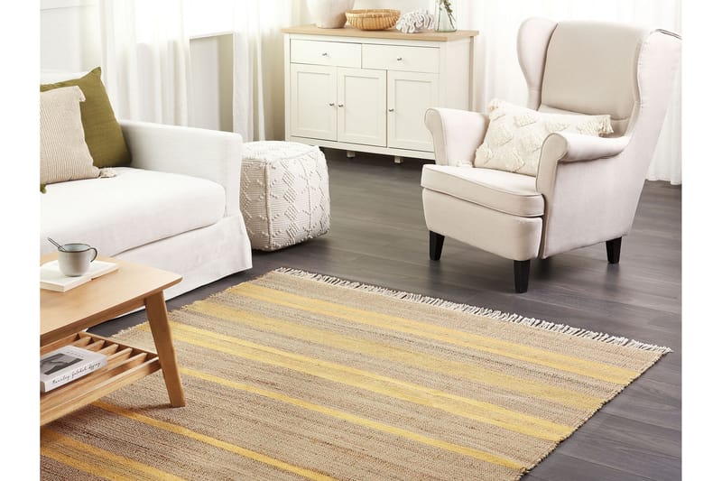 Jutematta Talpur 160x230 cm - Gul - Textil & mattor - Matta - Modern matta - Gångmatta