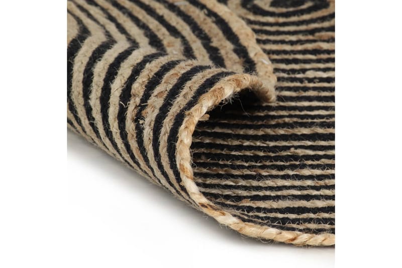 Handgjord jutematta med spiraldesign svart 90 cm - Svart - Jutematta & hampamatta - Sisalmatta