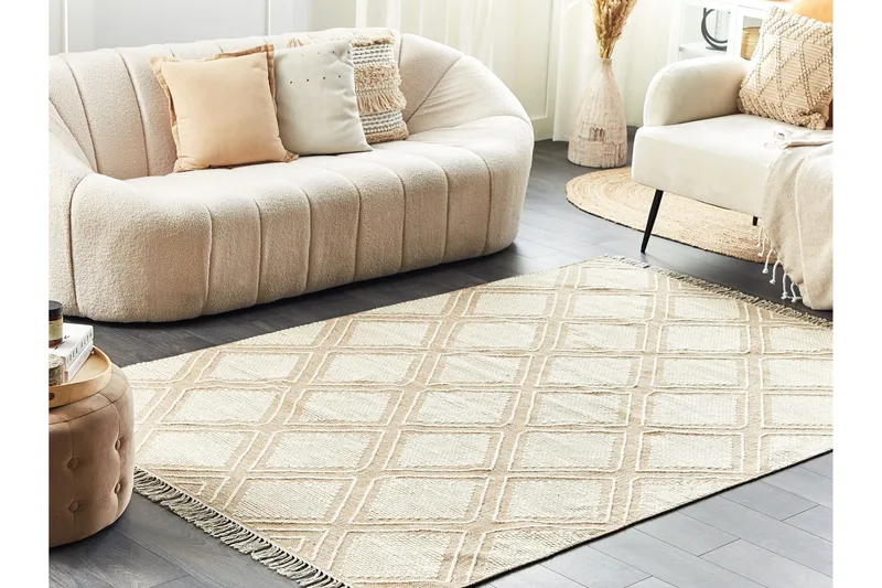 Kacem Bomullsmatta 140x200 cm - Beige - Textil & mattor - Matta - Modern matta - Bomullsmatta