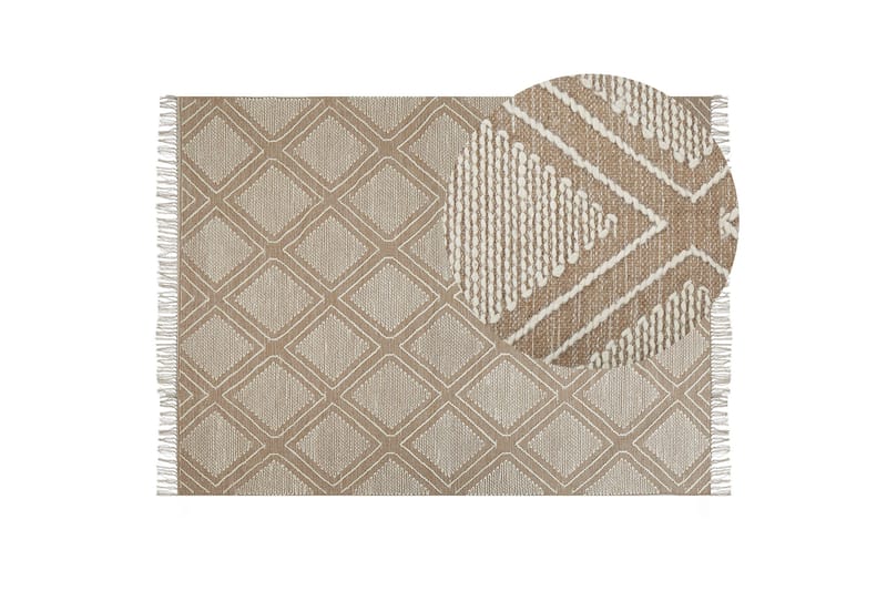 Kacem Bomullsmatta 160x230 cm - Beige - Textil & mattor - Matta - Modern matta - Bomullsmatta