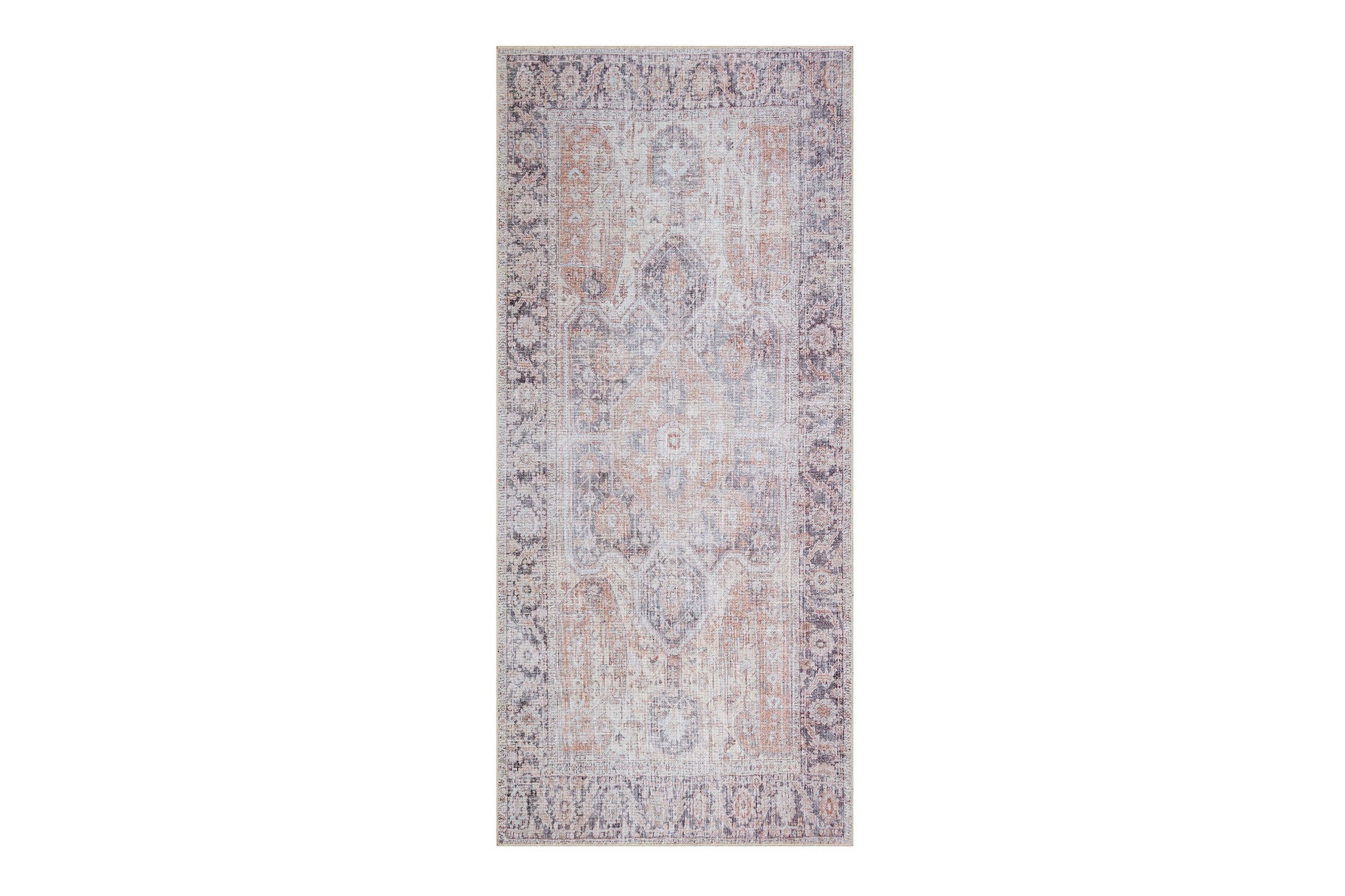 Kashan Wiltonmatta 80x200 cm Oval Beige/Orange