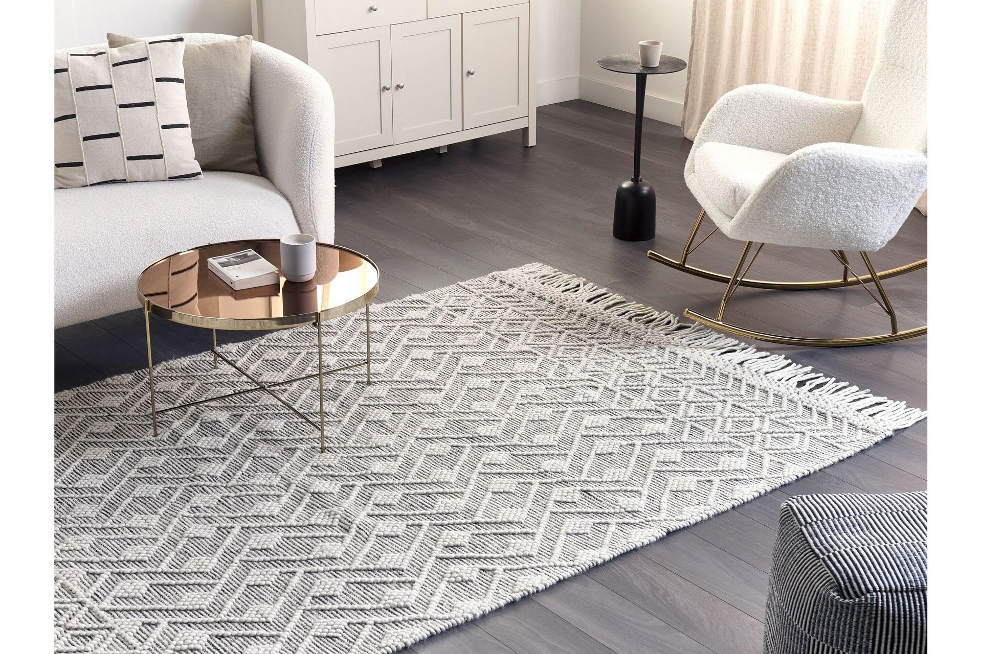 Kavak Ullmatta 160x230 cm - Svart/Vit