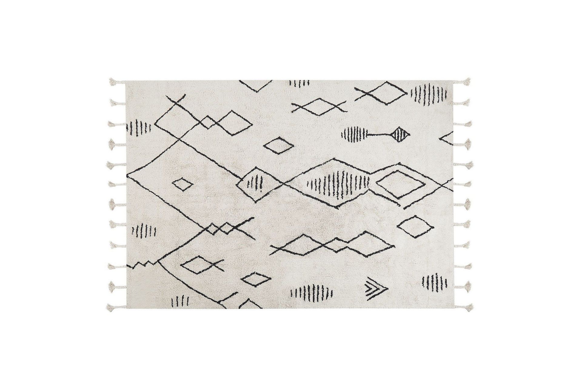 Kebir Bomullsmatta 140x200 cm - Svart/Vit