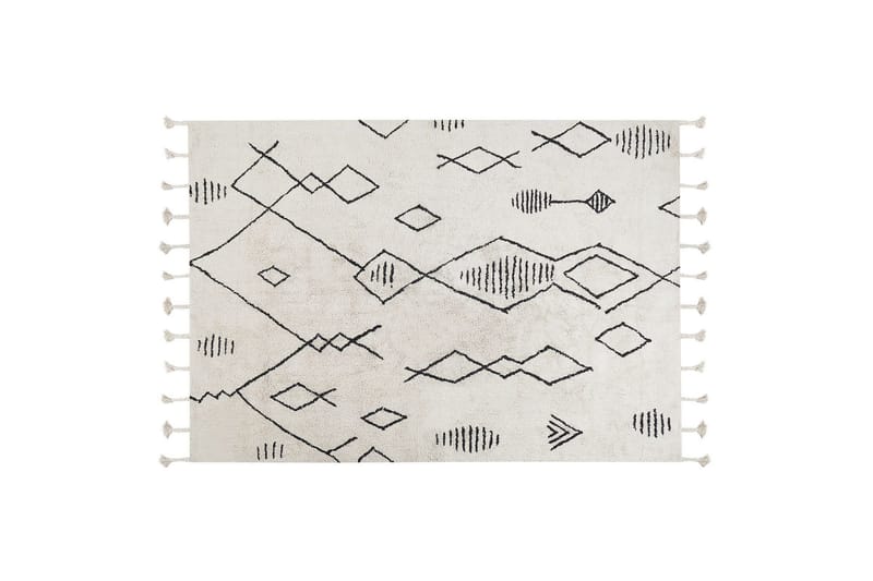 Kebir Bomullsmatta 140x200 cm, Svart/Vit