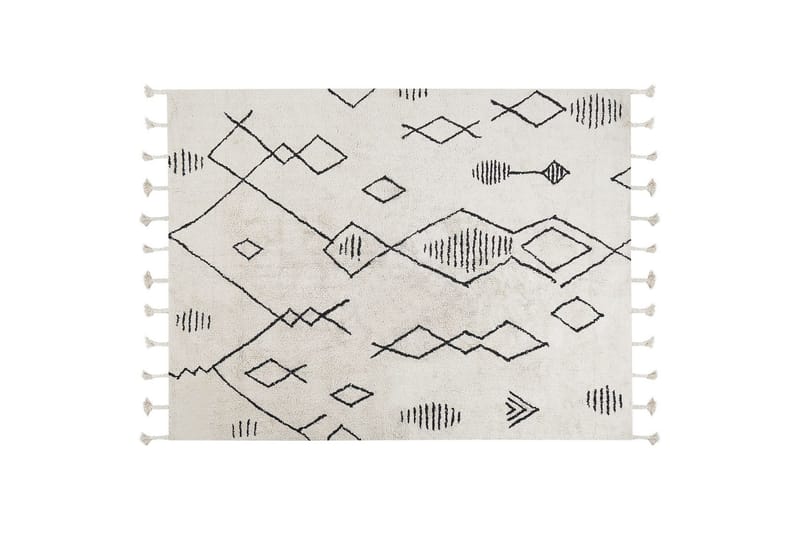 Kebir Bomullsmatta 160x230 cm, Svart/Vit