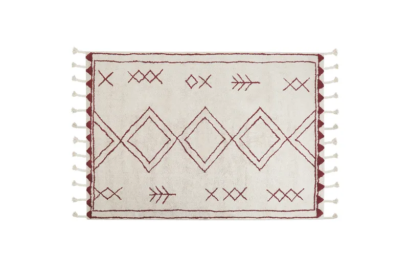 Kenitra Bomullsmatta 140x200 cm, Svart/Vit