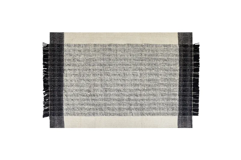 Ketenli Ullmatta 140x200 cm, Svart/Vit