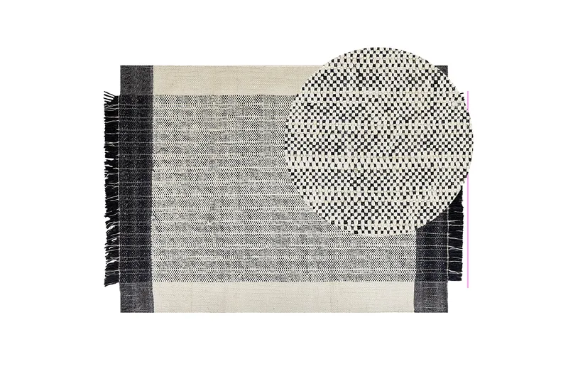Ketenli Ullmatta 140x200 cm - Svart/Vit - Textil & mattor - Matta - Modern matta - Ullmatta