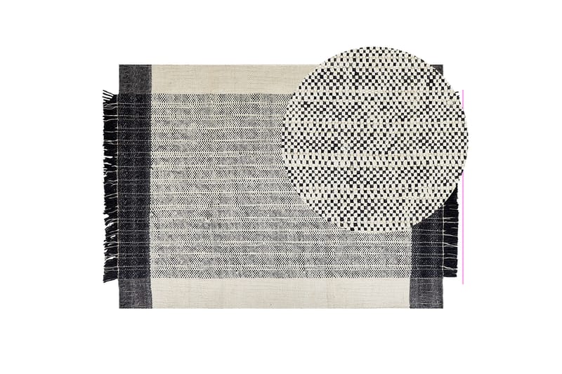 Ketenli Ullmatta 140x200 cm - Svart/Vit - Textil & mattor - Matta - Modern matta - Ullmatta