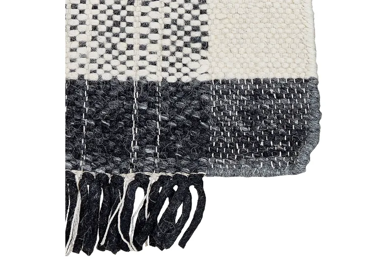 Ketenli Ullmatta 140x200 cm - Svart/Vit - Textil & mattor - Matta - Modern matta - Ullmatta