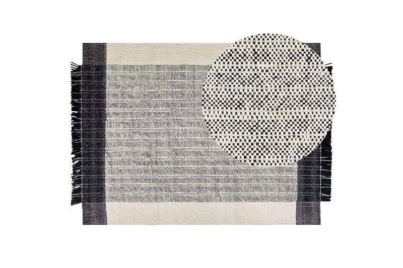Ketenli Ullmatta 160x230 cm - Svart/Vit - Textil & mattor - Matta - Modern matta - Ullmatta