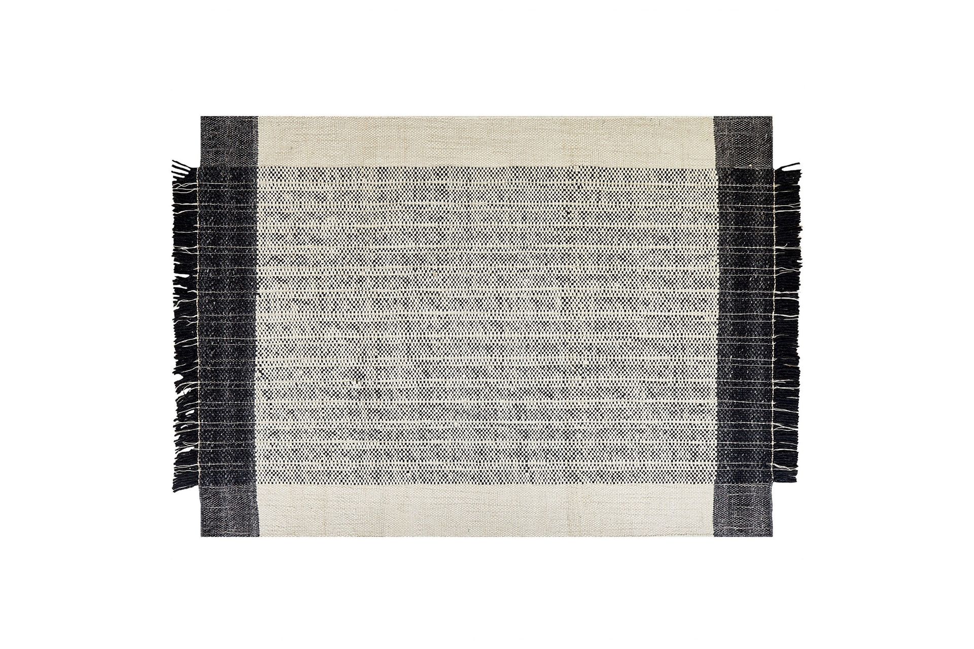 Ketenli Ullmatta 160x230 cm - Svart/Vit