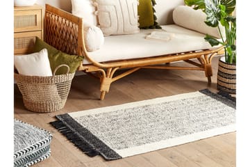 Ketenli Ullmatta 80x150 cm - Svart/Vit - Textil & mattor - Matta - Modern matta - Ullmatta