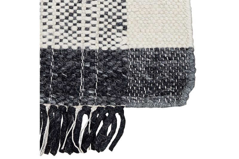 Ketenli Ullmatta 80x150 cm - Svart/Vit - Textil & mattor - Matta - Modern matta - Ullmatta