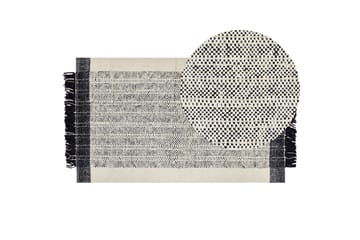 Ketenli Ullmatta 80x150 cm - Svart/Vit - Textil & mattor - Matta - Modern matta - Ullmatta