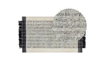 Ketenli Ullmatta 80x150 cm - Svart/Vit - Textil & mattor - Matta - Modern matta - Ullmatta