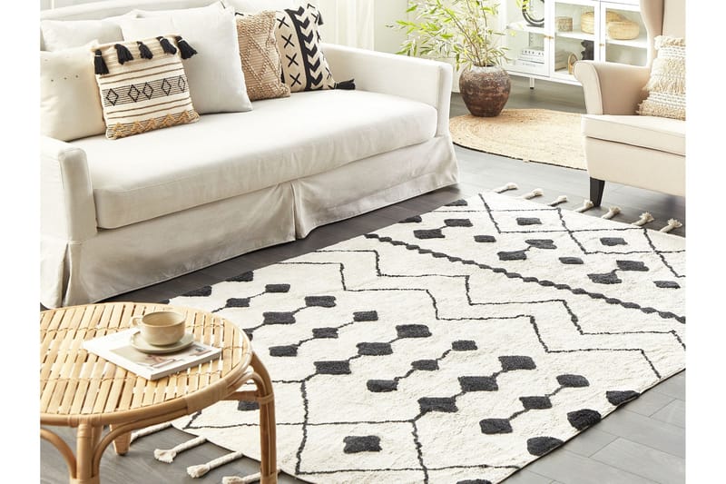 Khemisset Bomullsmatta 140x200 cm - Svart/Vit - Textil & mattor - Matta - Modern matta - Bomullsmatta