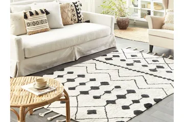 Khemisset Bomullsmatta 160x230 cm - Svart/Vit - Textil & mattor - Matta - Modern matta - Bomullsmatta