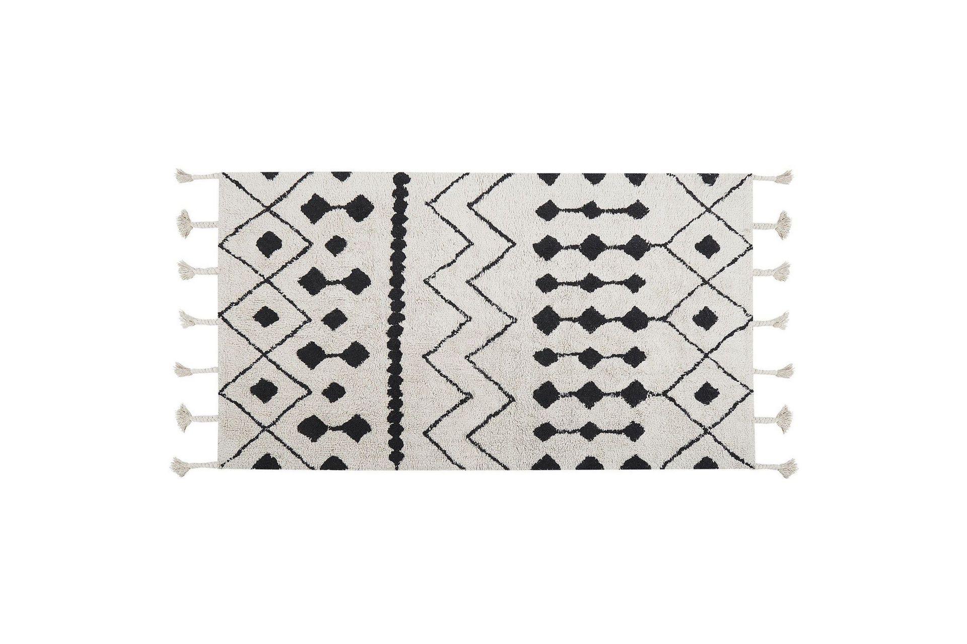 Khemisset Bomullsmatta 80x150 cm - Svart/Vit