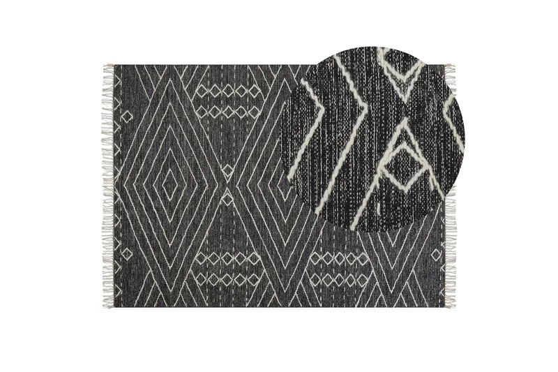 Khenifra Bomullsmatta 140x200 cm - Svart/Vit - Textil & mattor - Matta - Modern matta - Bomullsmatta