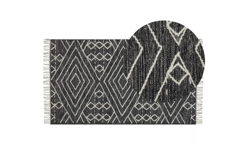 Khenifra Bomullsmatta 80x150 cm - Svart/Vit - Textil & mattor - Matta - Modern matta - Bomullsmatta