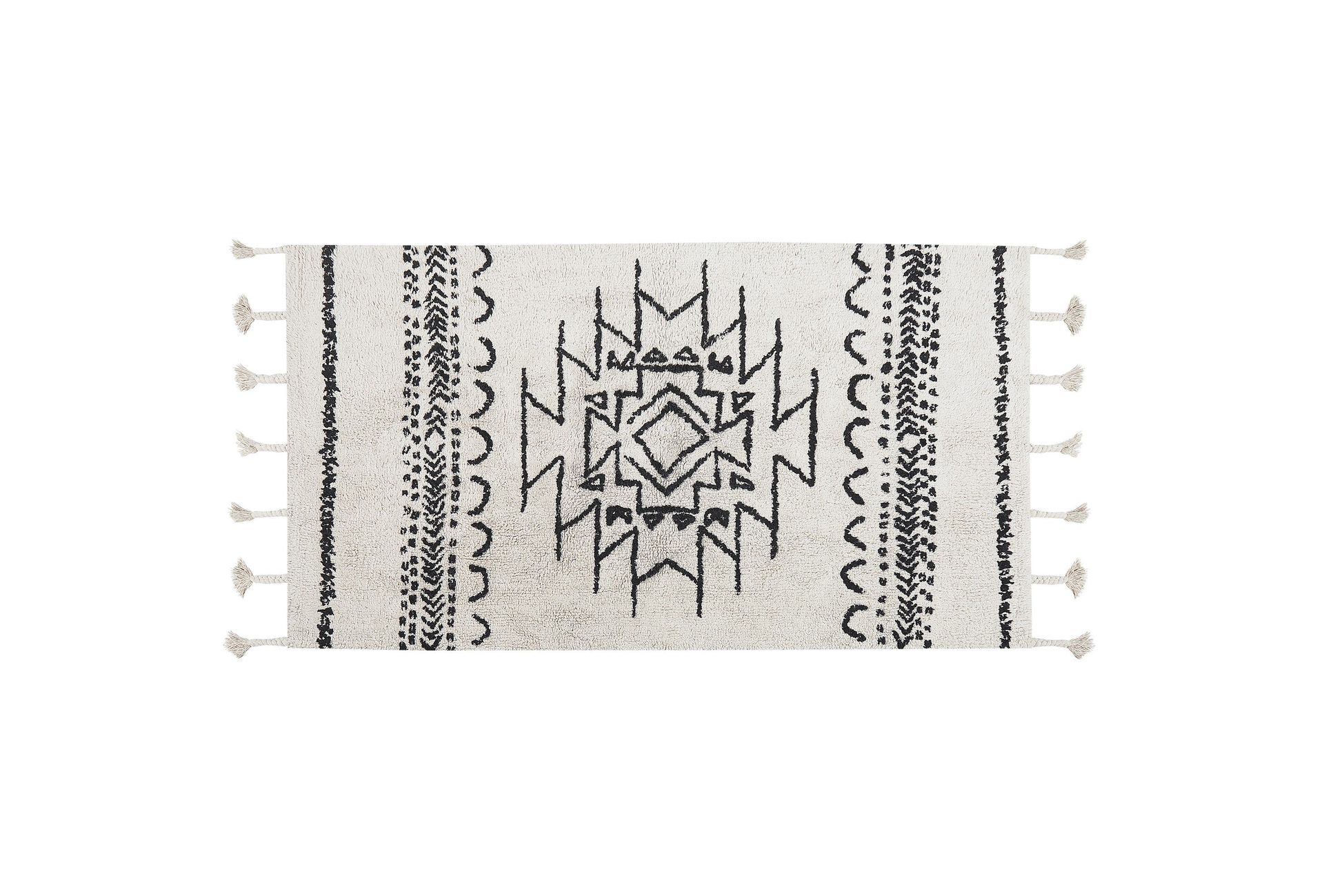 Khouribga Bomullsmatta 80x150 cm - Svart/Vit