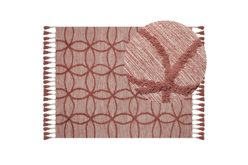 Kirsehir Bomullsmatta 160x230 cm - Röd - Textil & mattor - Matta - Modern matta - Bomullsmatta