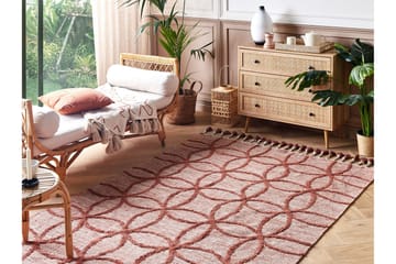 Kirsehir Bomullsmatta 160x230 cm - Röd - Textil & mattor - Matta - Modern matta - Bomullsmatta