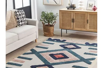 Kozlu Ryamatta 140x200 cm - Blå - Textil & mattor - Matta - Modern matta - Bomullsmatta