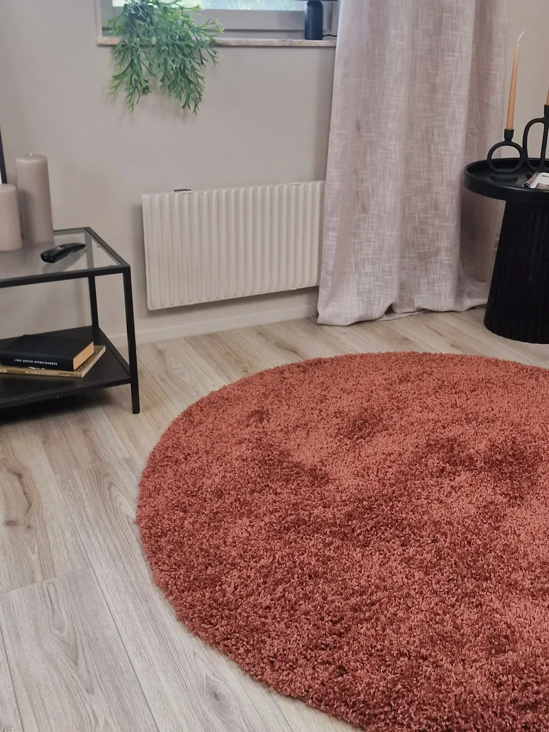 Lounge Ryamatta 240 cm Rund - Koppar - Textil & mattor - Matta - Modern matta - Ryamatta