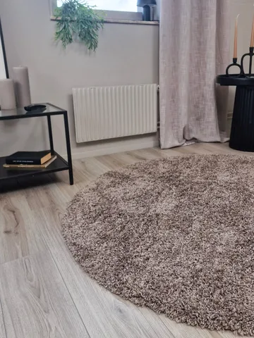 Lounge Ryamatta 240 cm Rund - Linne - Textil & mattor - Matta - Modern matta - Ryamatta