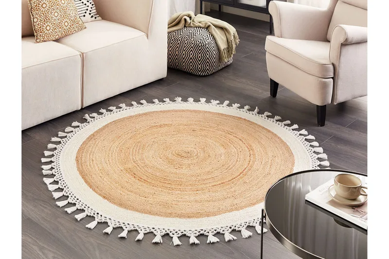 Marts Jutematta 140 cm Rund - Beige - Textil & mattor - Matta - Modern matta - Jutematta & hampamatta